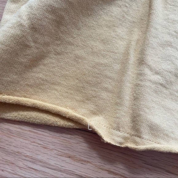 Messy Bun Mustard Yellow Striped Cropped Hoodie - Picture 2 of 5